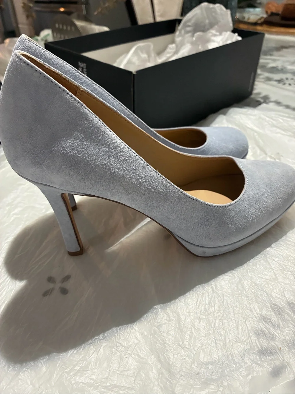Naturalizer Pale Blue Suede Round-Toe Pumps